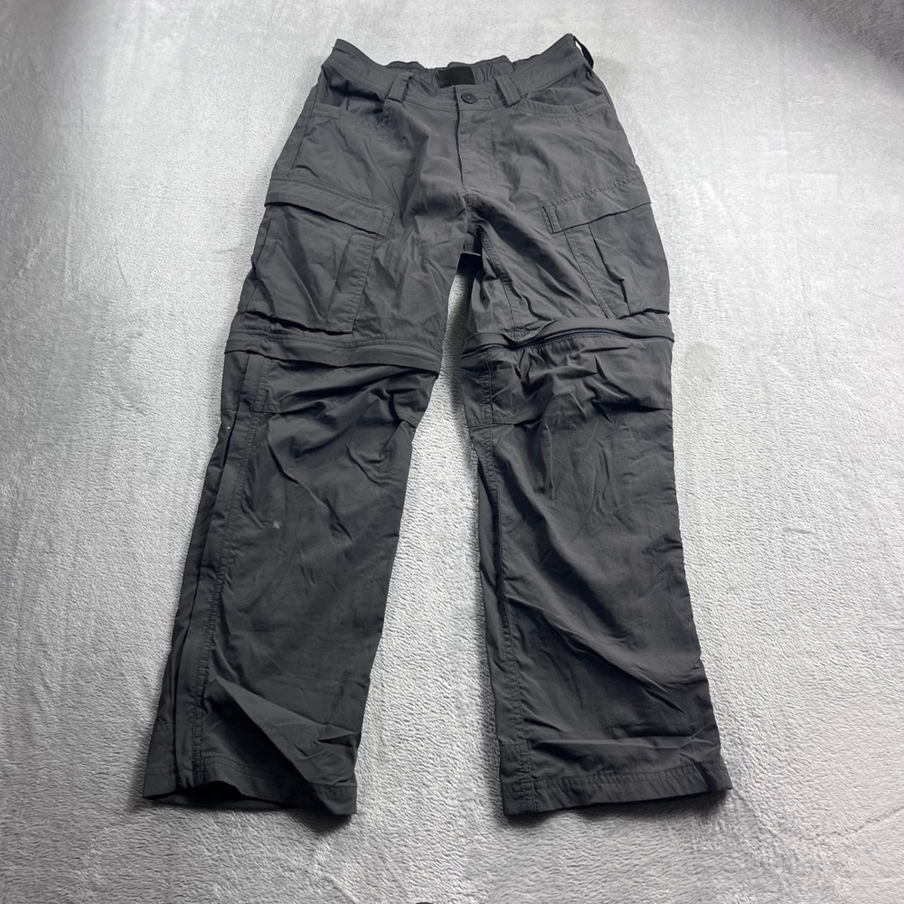 REI Co-op Sahara Men 28x28 Gray Convertible Zip Off Cargo Hiking Pants